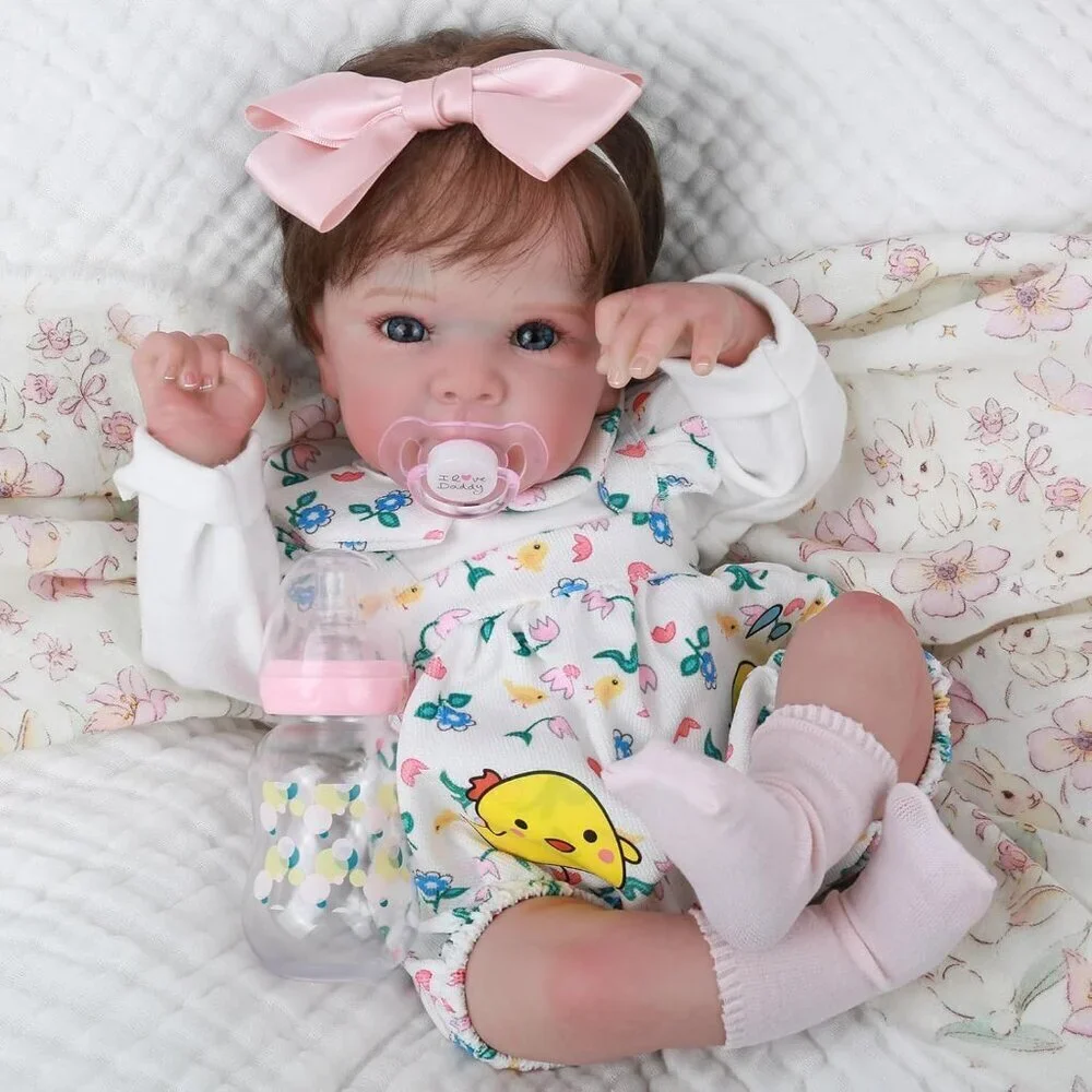 🆕18Inch Soft Cloth Body Newborn Baby Poseable Limbs Lola Doll Reborn Baby Girl